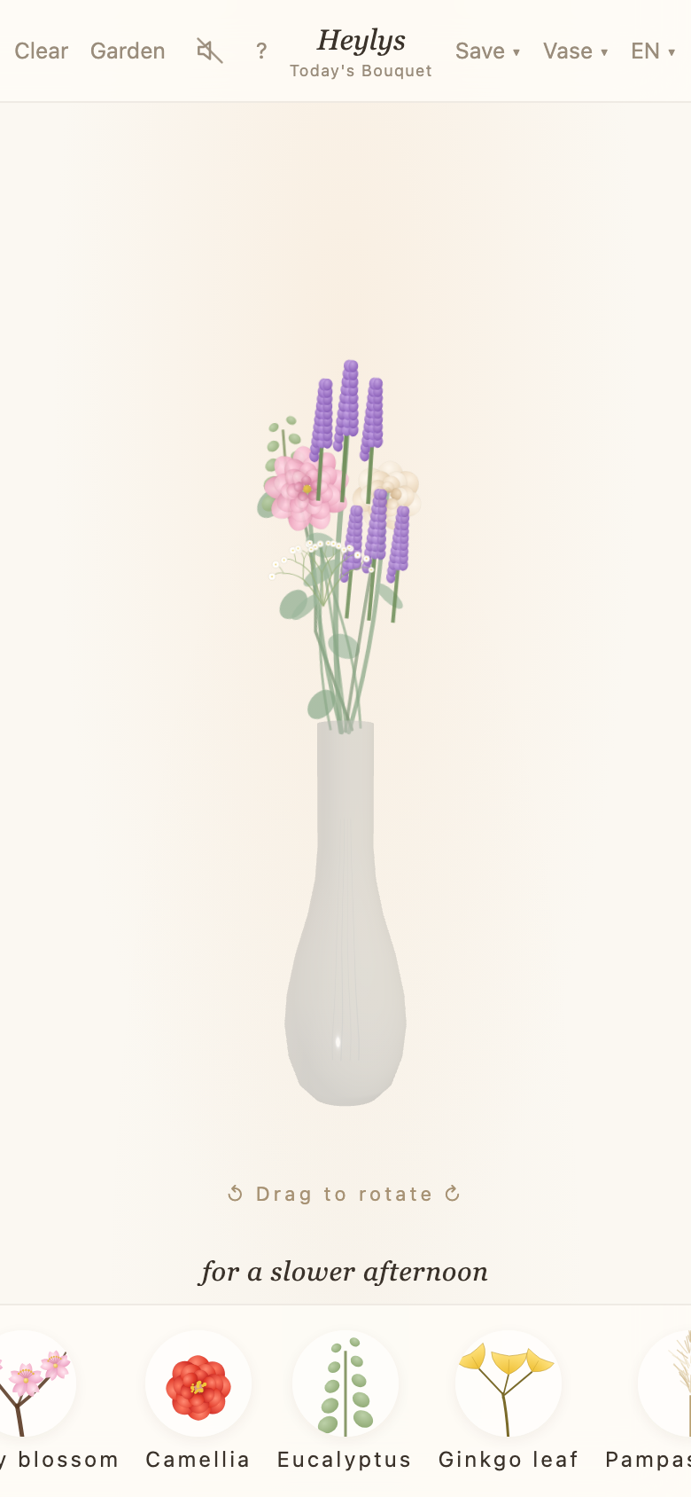 Arranging a bouquet with a handwritten message