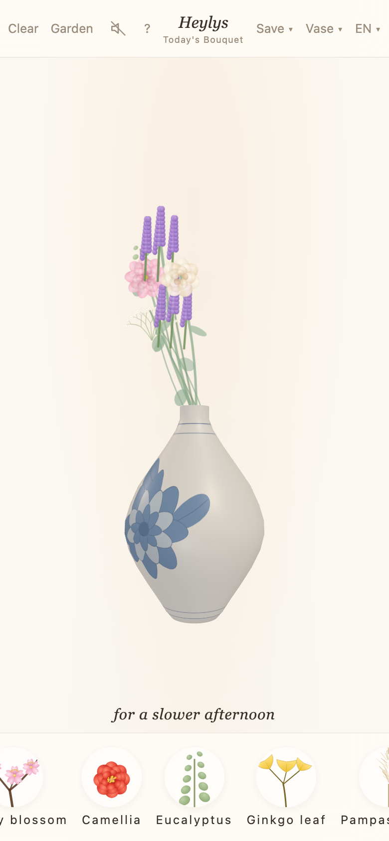 Blue-and-white porcelain vase turned in 3D